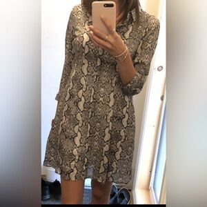 Zara Snakeskin Flowy Dress